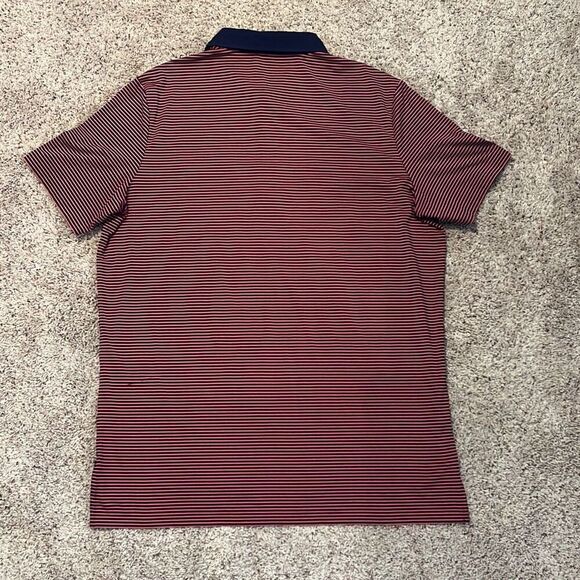 Ralph Lauren RLX Navy & Pink Striped Golf Polo Shirt Large - Picture 5 of 7